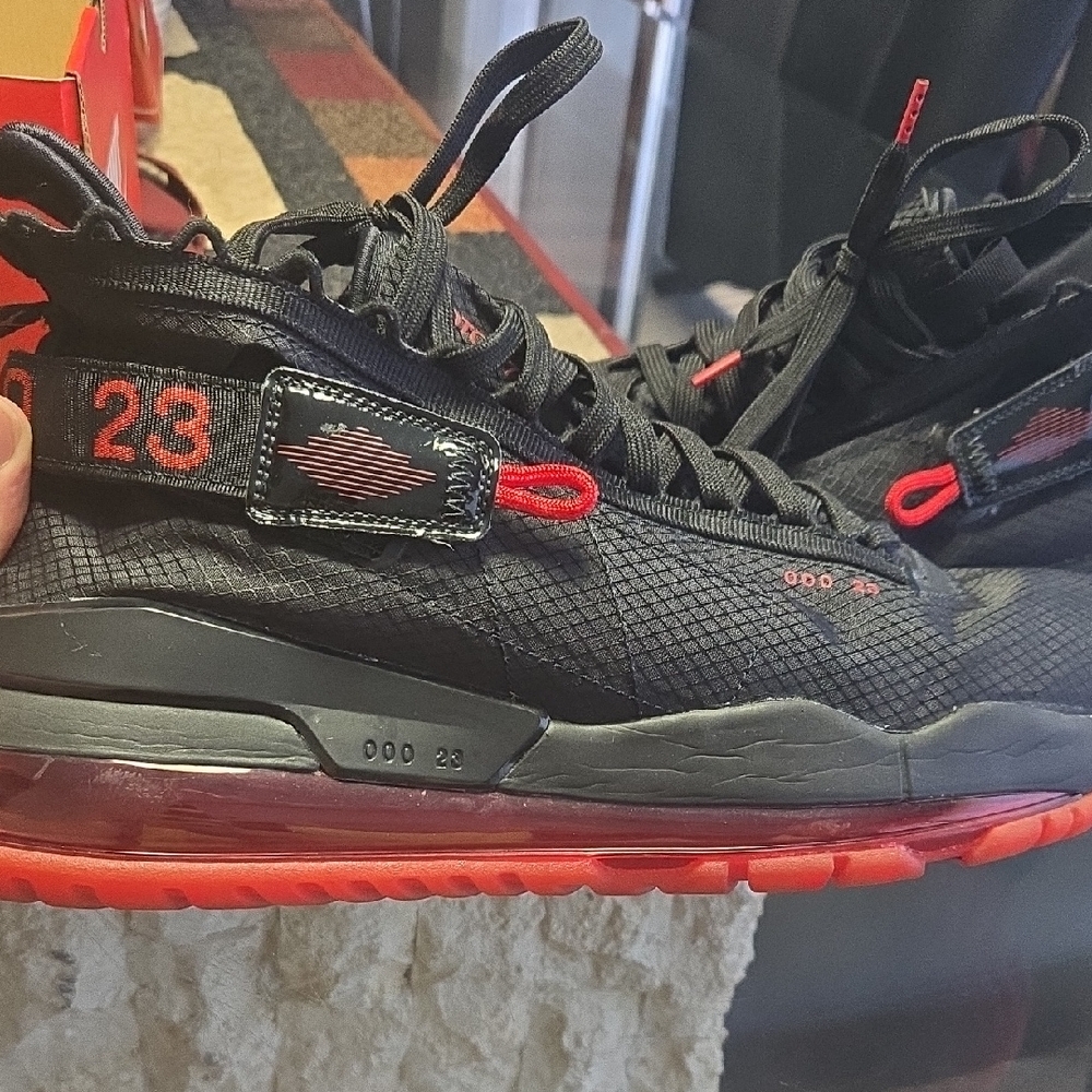 Jordan Black and Red Men's Sneakers